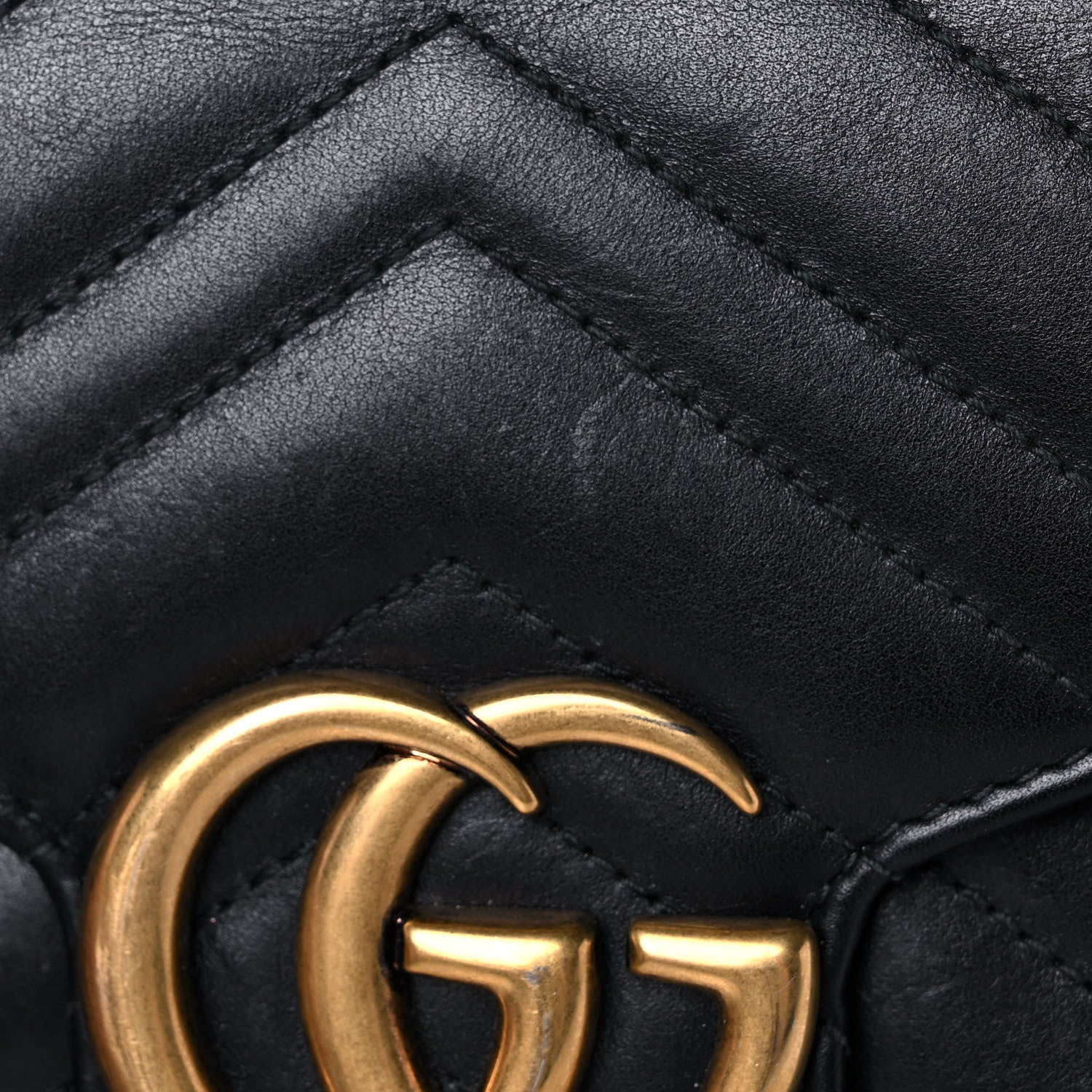 Gucci Calfskin Matelasse GG Marmont Chain Wallet Black 13 of 13