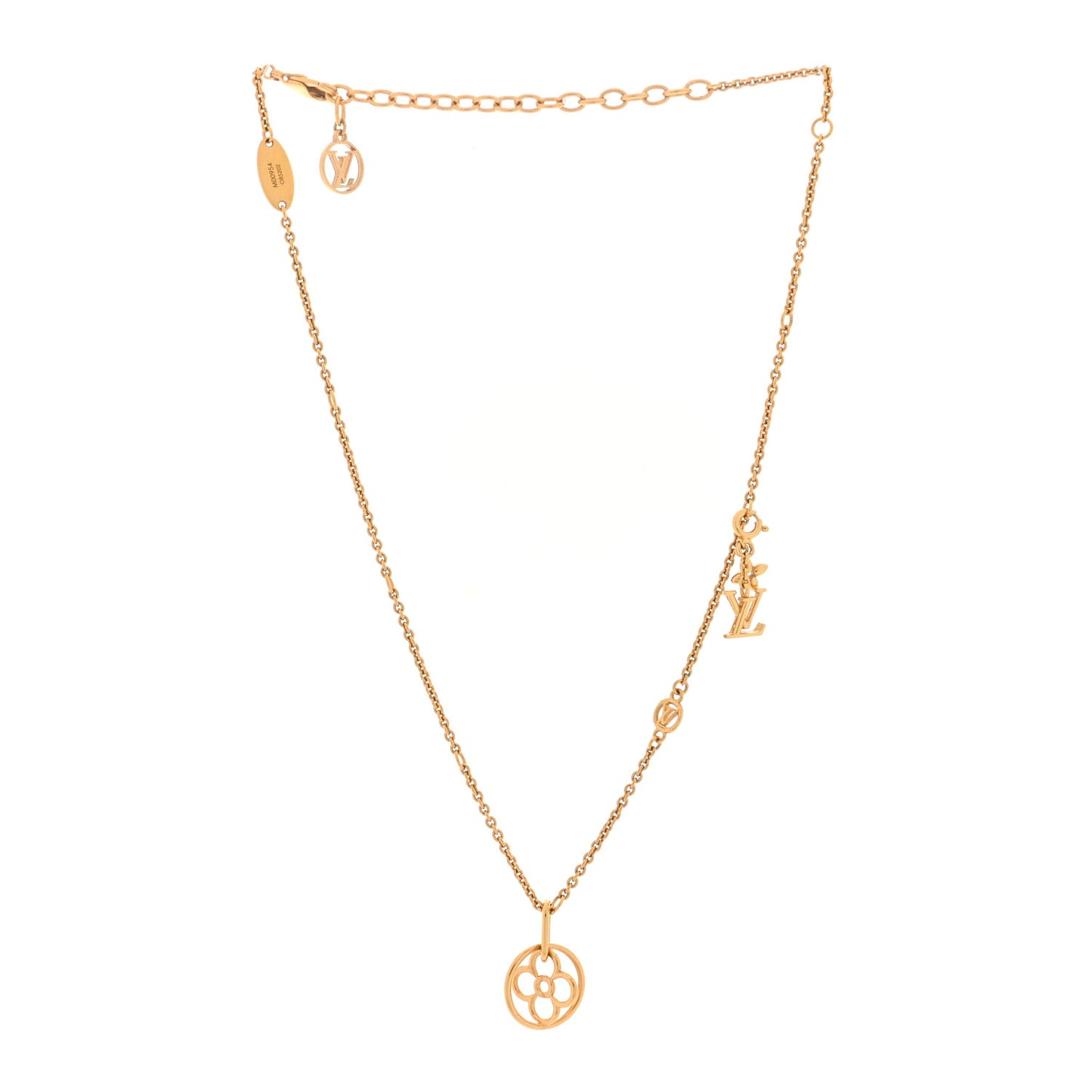 Metal Twiggy Flower Necklace Gold