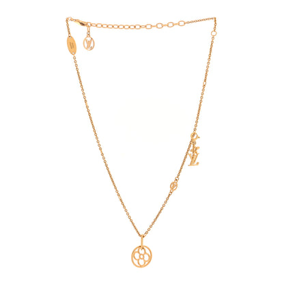 Louis Vuitton Metal Twiggy Flower Necklace Gold 3 of 7