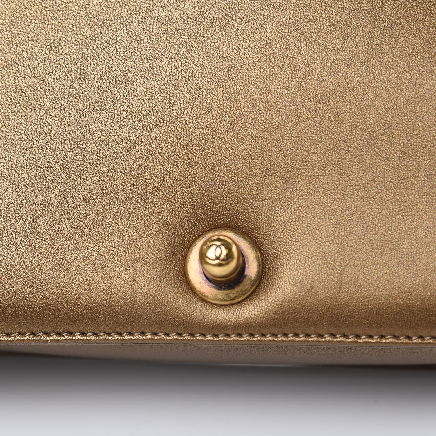Chanel Metallic Calfskin Quilted Small Boy Flap Gold 12 of 13