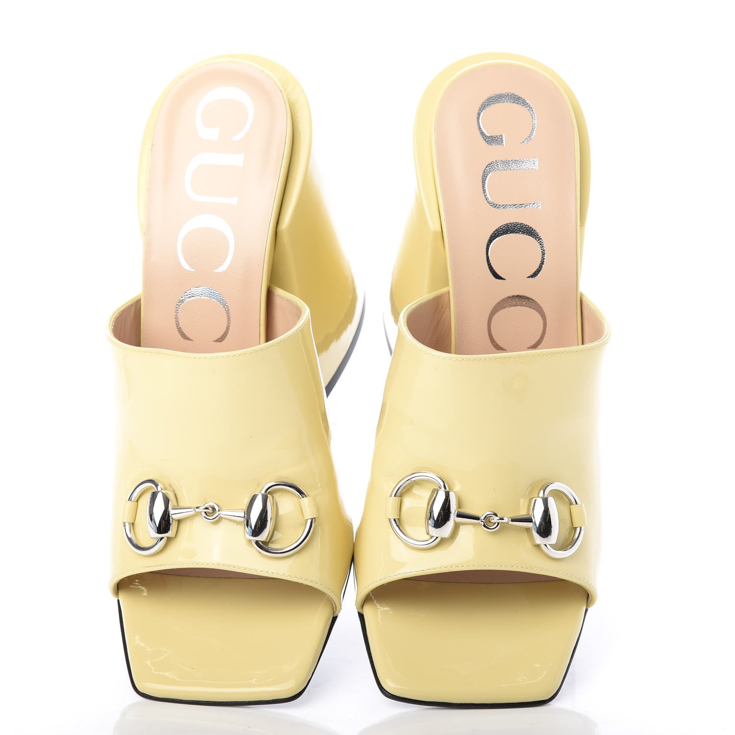 Gucci Patent Lexi Horsebit High-Heel Slide Sandals 36.5 Burro 9 of 11
