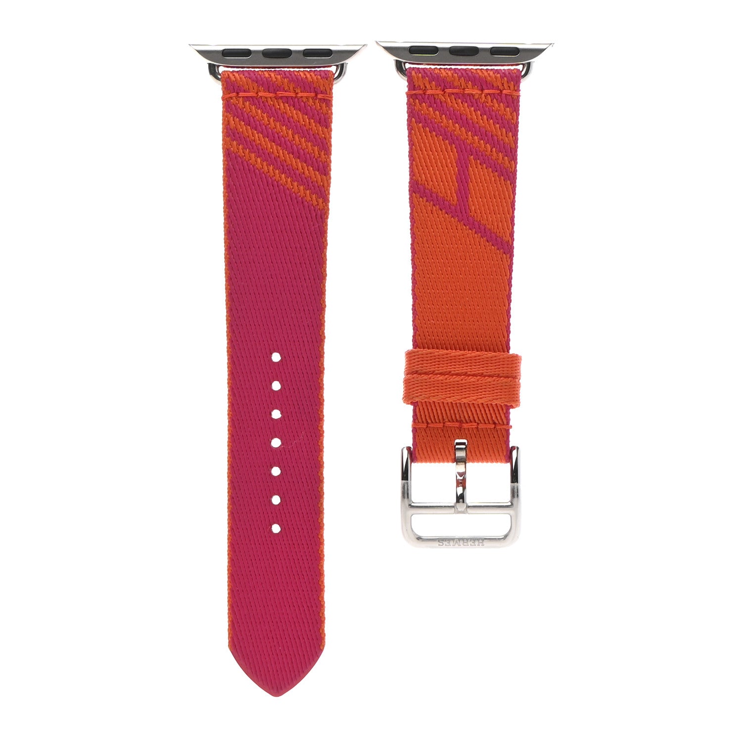 Hermes Nylon Weave Apple Watch Single Tour Band 40mm Orange Rose Mexico 1 of 4