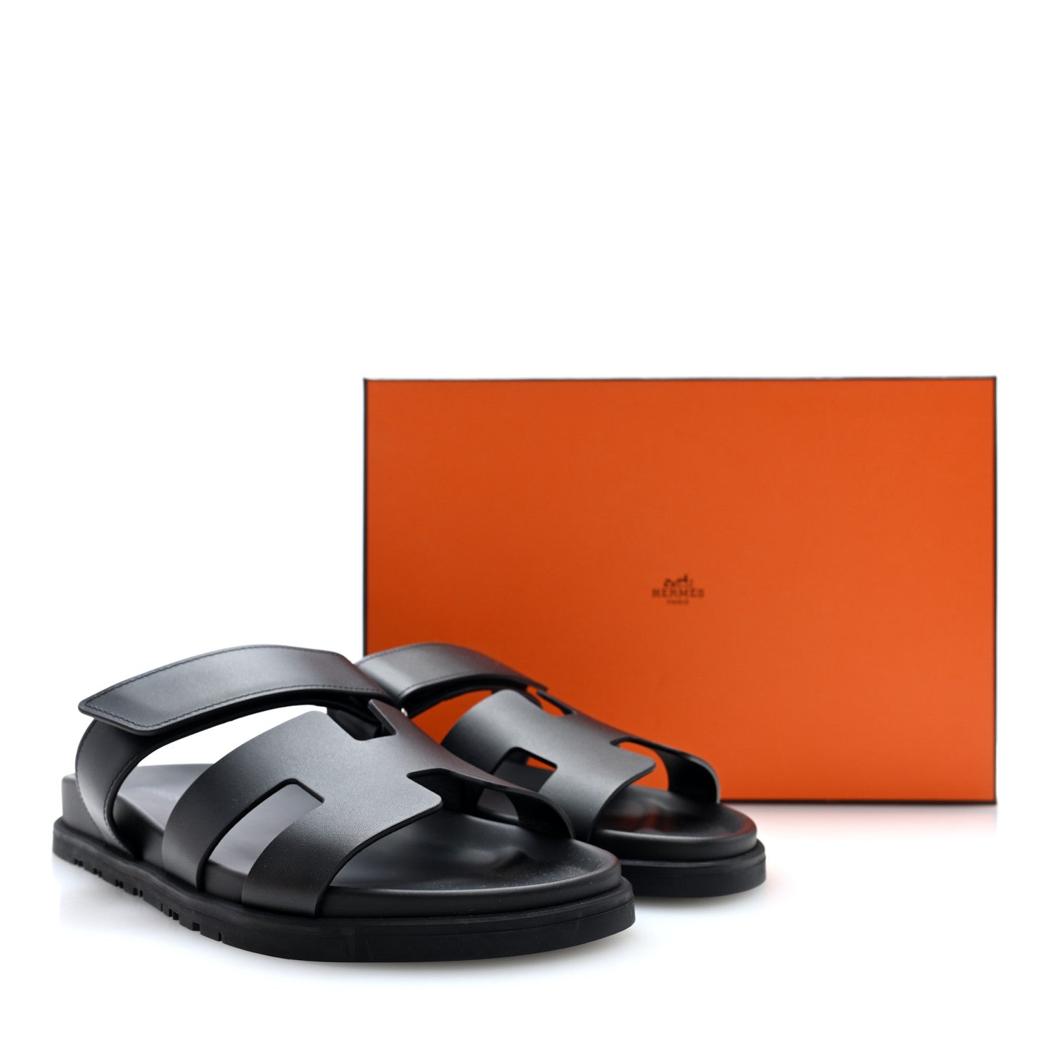 Hermes Calfskin Womens Chypre Sandals 39 Black 10 of 10
