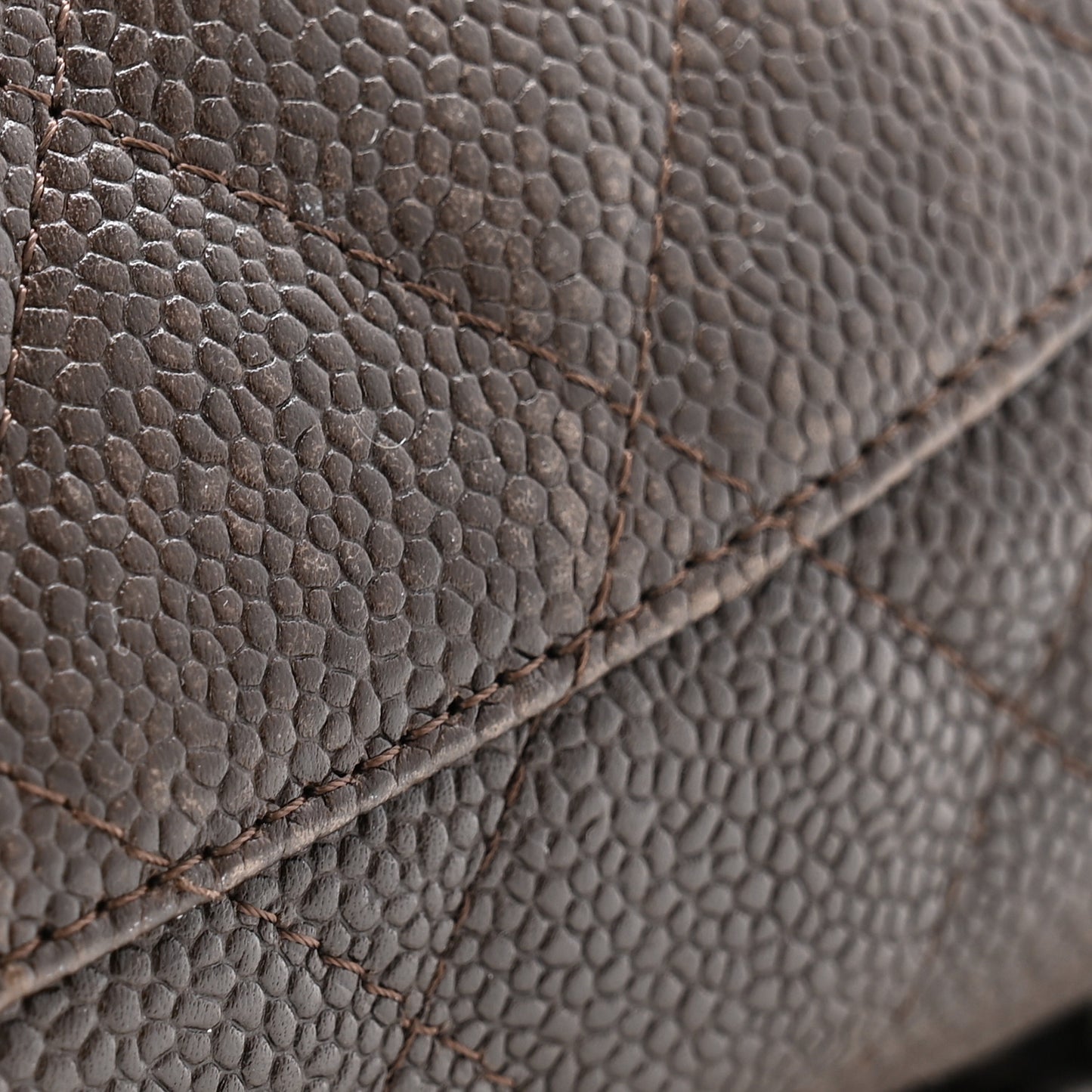 Caviar Quilted Jumbo Single Flap Dark Brown