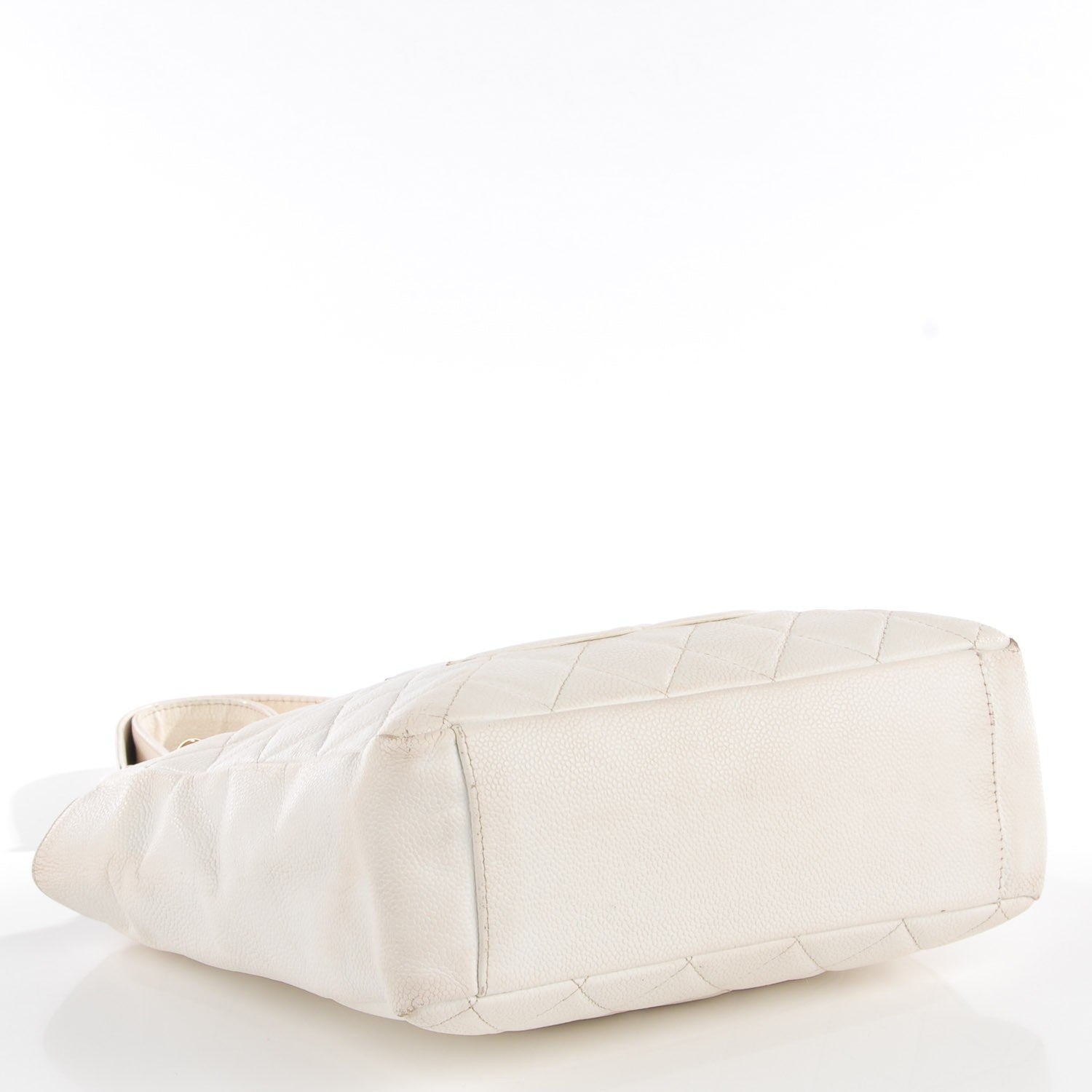 Chanel Caviar Quilted Petit Shopping Tote PST White 4 of 9
