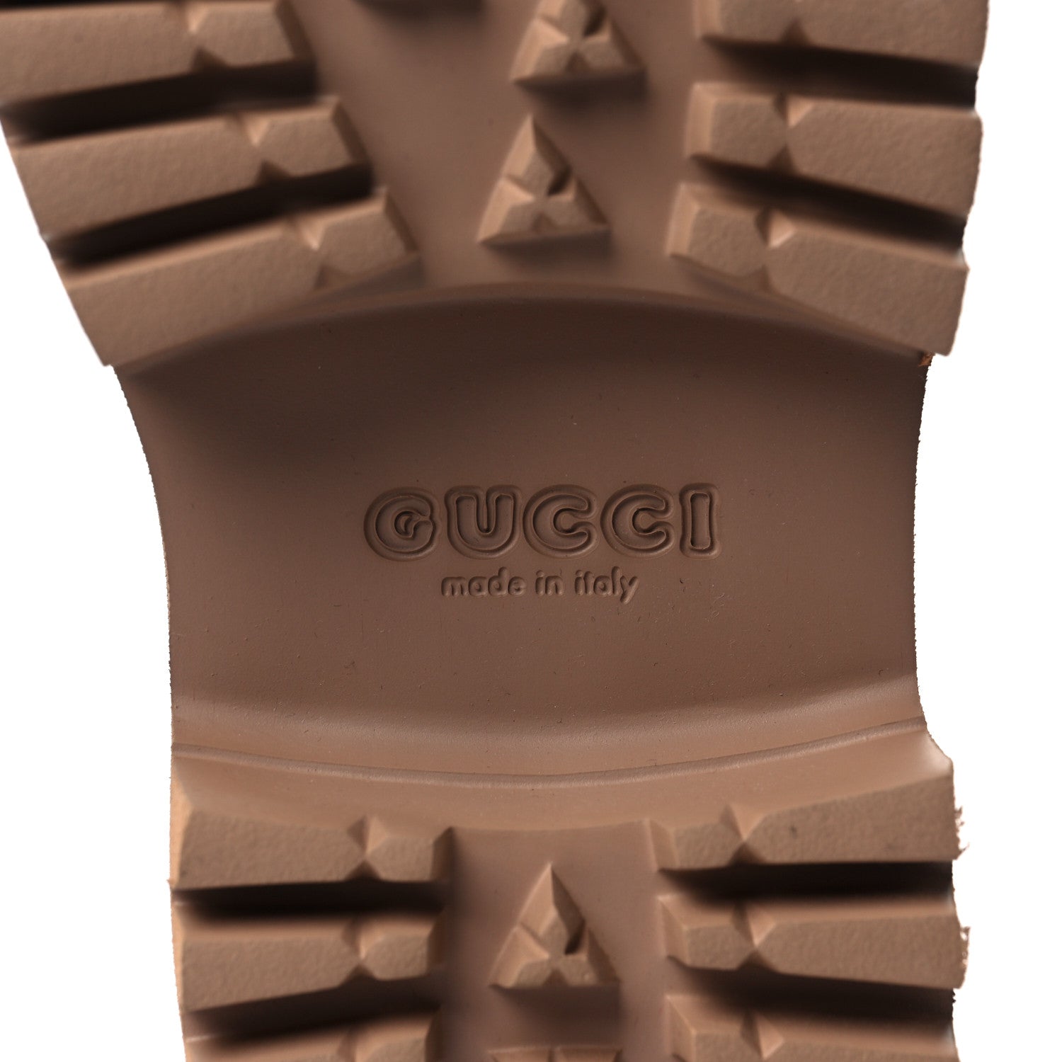 Gucci Rubber GG Monogram Perforated Elea Platform 55mm Lug Sole Sandals 36 Vintage Camel 6 of 9