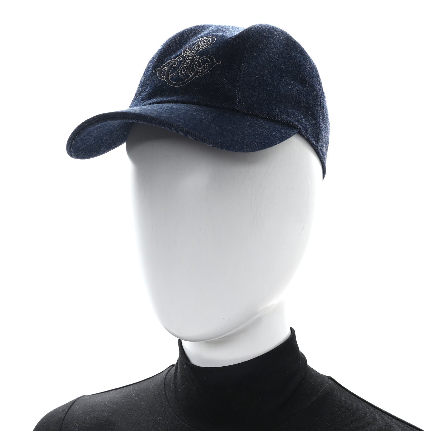 Denim Embroidered Davis Emile Hat 56 Indigo
