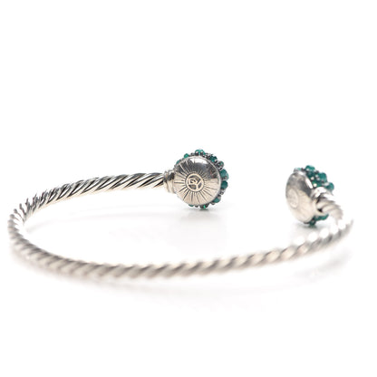 David Yurman Sterling Silver Green Onyx Berries Cable Bracelet 4 of 5