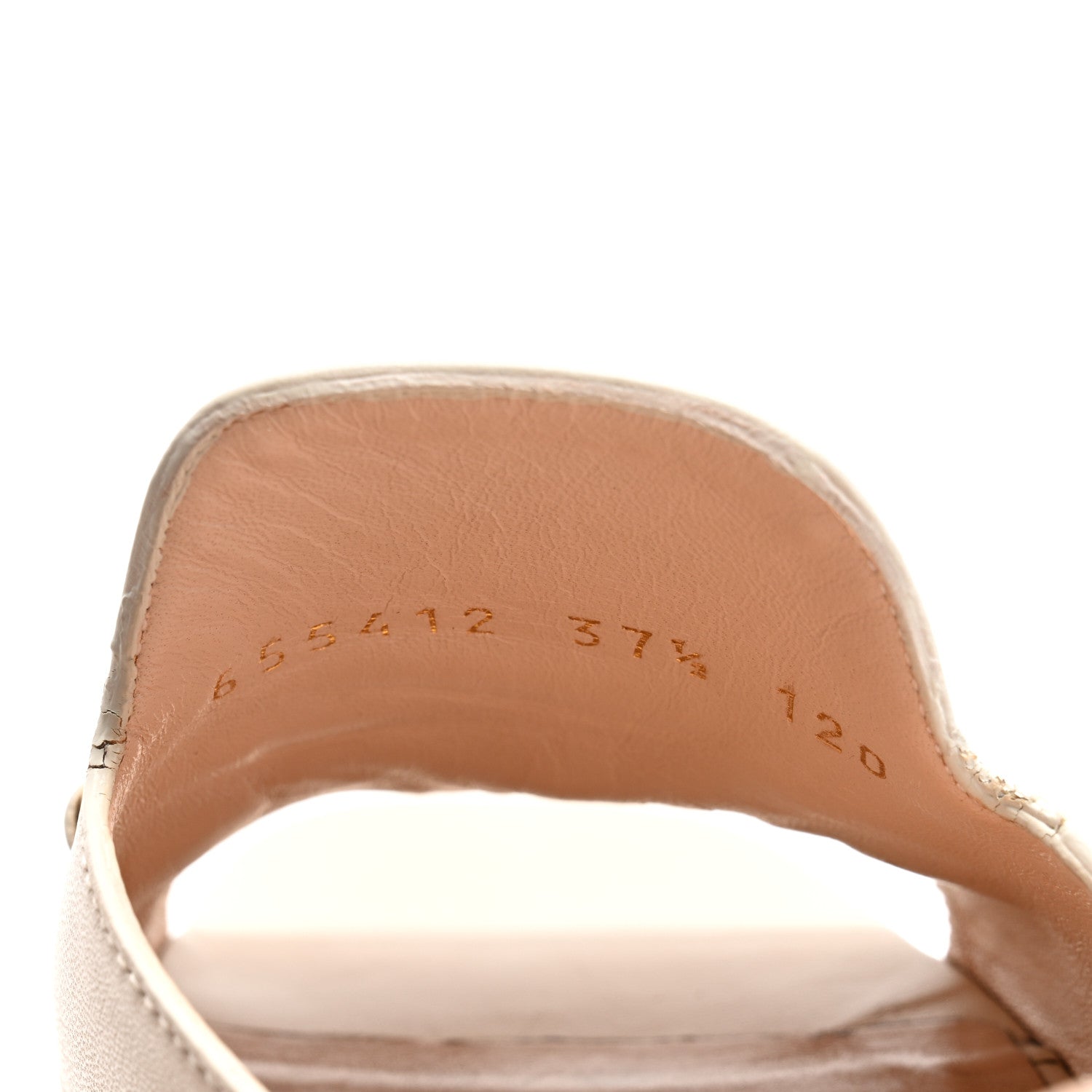 Gucci Nappa Horsebit 75mm Slide Sandals 37.5 Mystic White 9 of 11