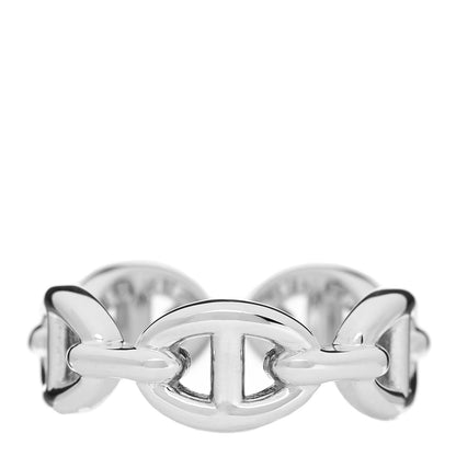 Hermes Sterling Silver PM Chaine d'Ancre Enchainee Band Ring 53 6.5 1 of 8