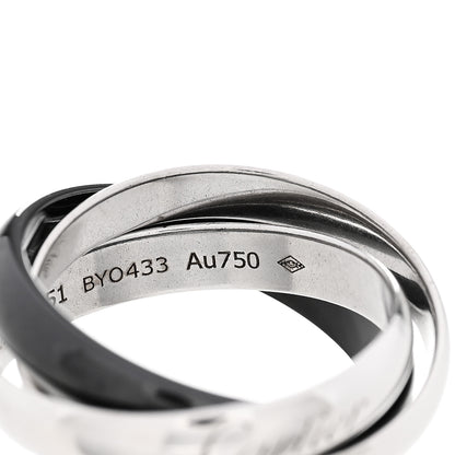 Cartier 18K White Gold Black Ceramic Trinity Ring 51 5.75 5 of 5