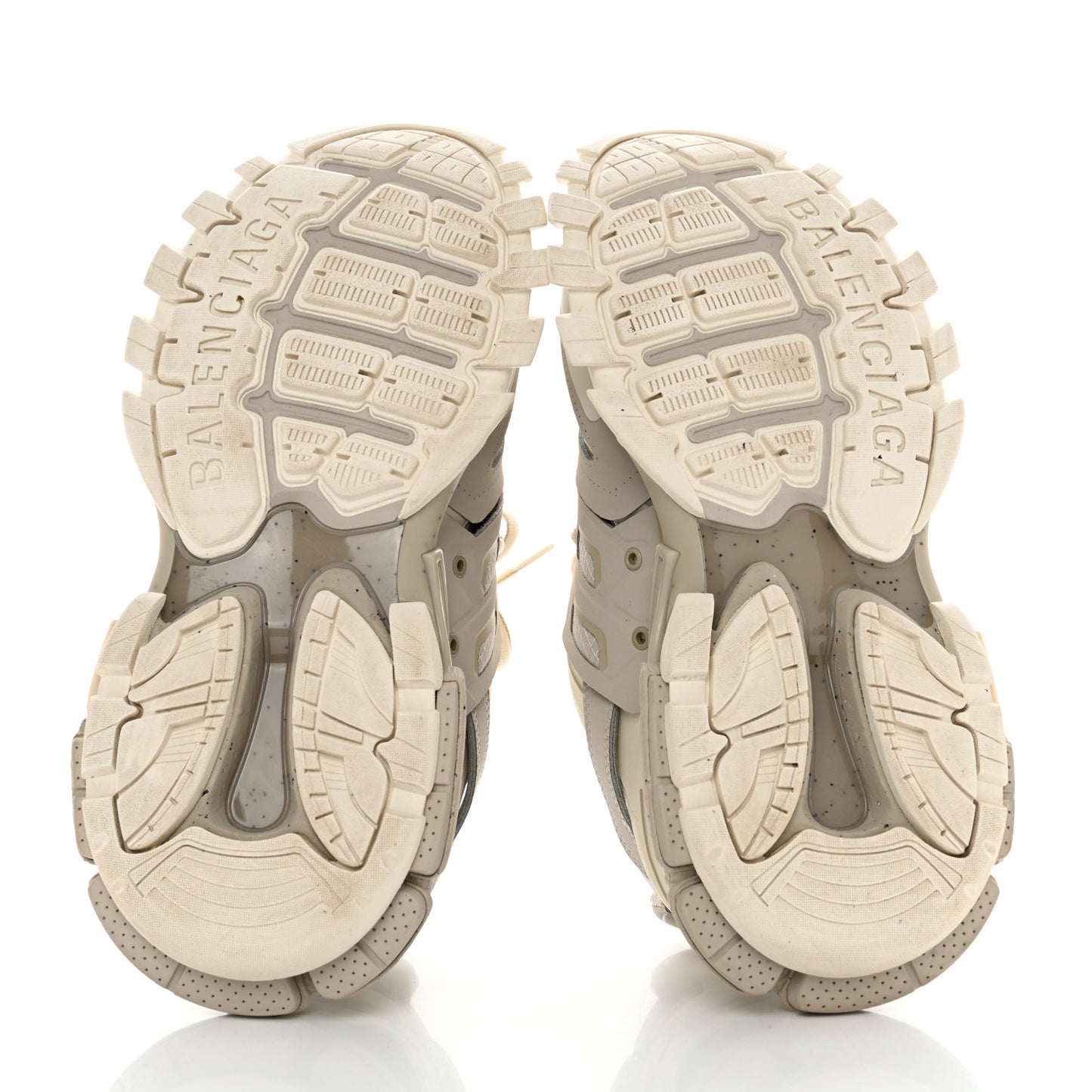 Rubber Mesh Fabric Bi-Color Recycled Sole Womens Track Sneakers 37 Beige
