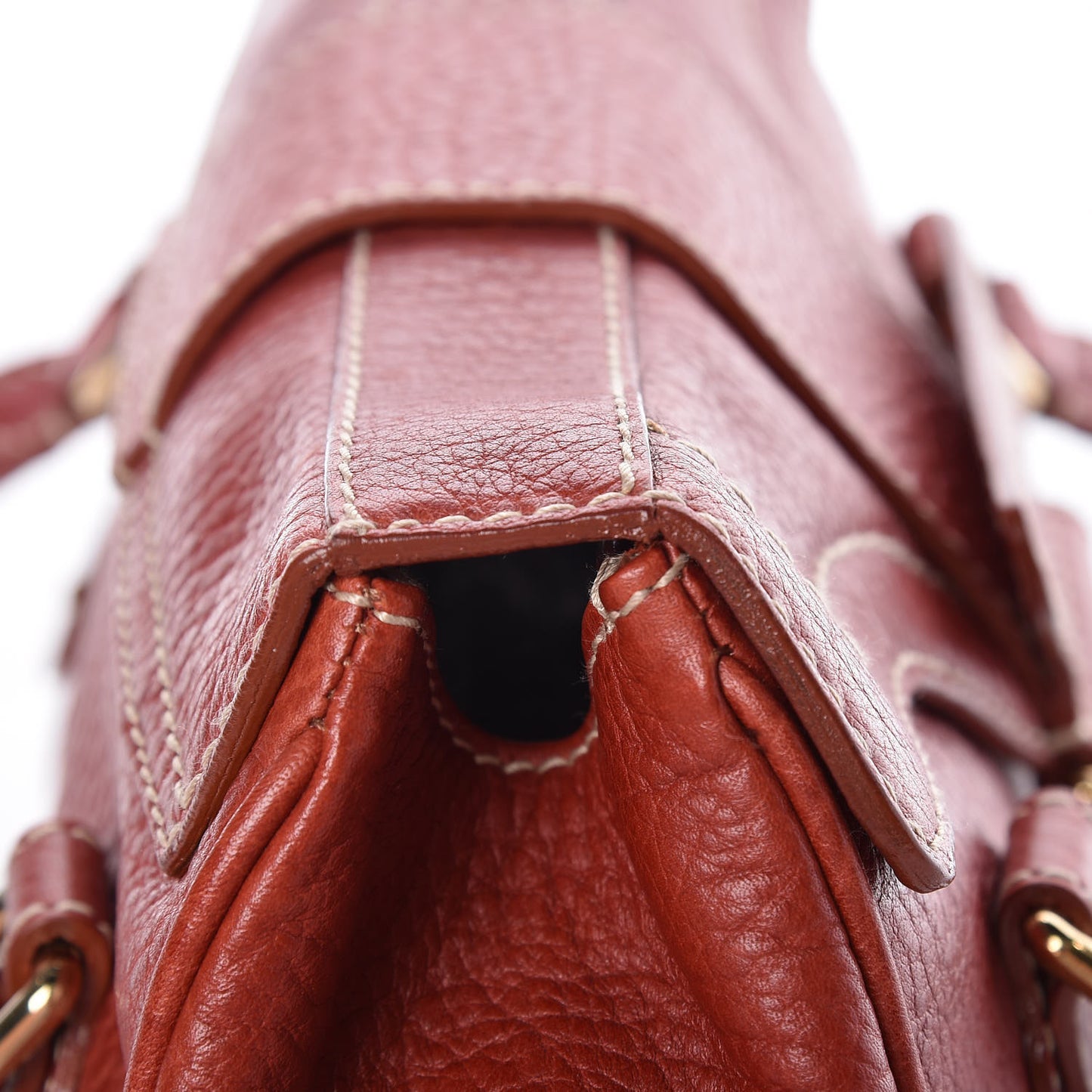Calfskin Satchel Red