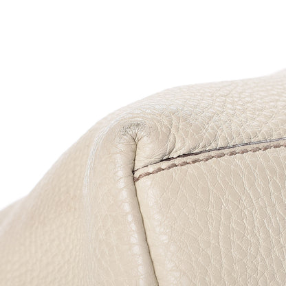 Gucci Pebbled Calfskin Medium Soho Chain Shoulder Bag Off White 12 of 16