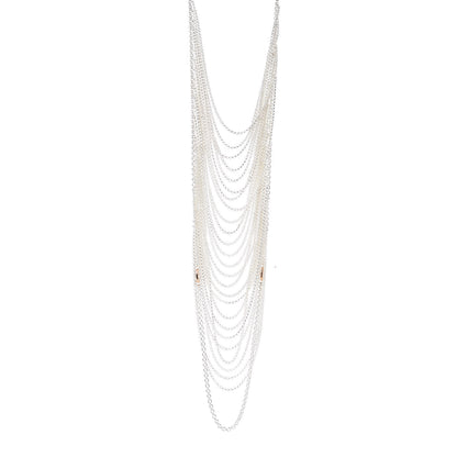Hermes Sterling Silver 18K Rose Gold Collier Carr Farandole Necklace 1 of 6