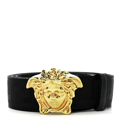 Versace Calfskin Canvas La Medusa Belt 95 38 Black 1 of 6