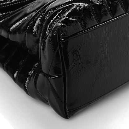 Saint Laurent Patent Y Quilted Monogram Medium Loulou Chain Satchel Black 7 of 8