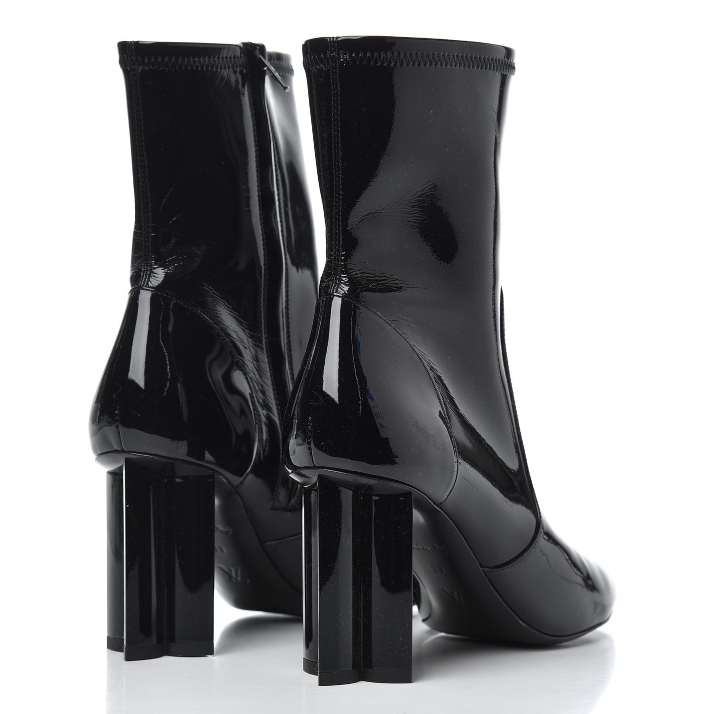 Patent Silhouette Ankle Boots 39 Black