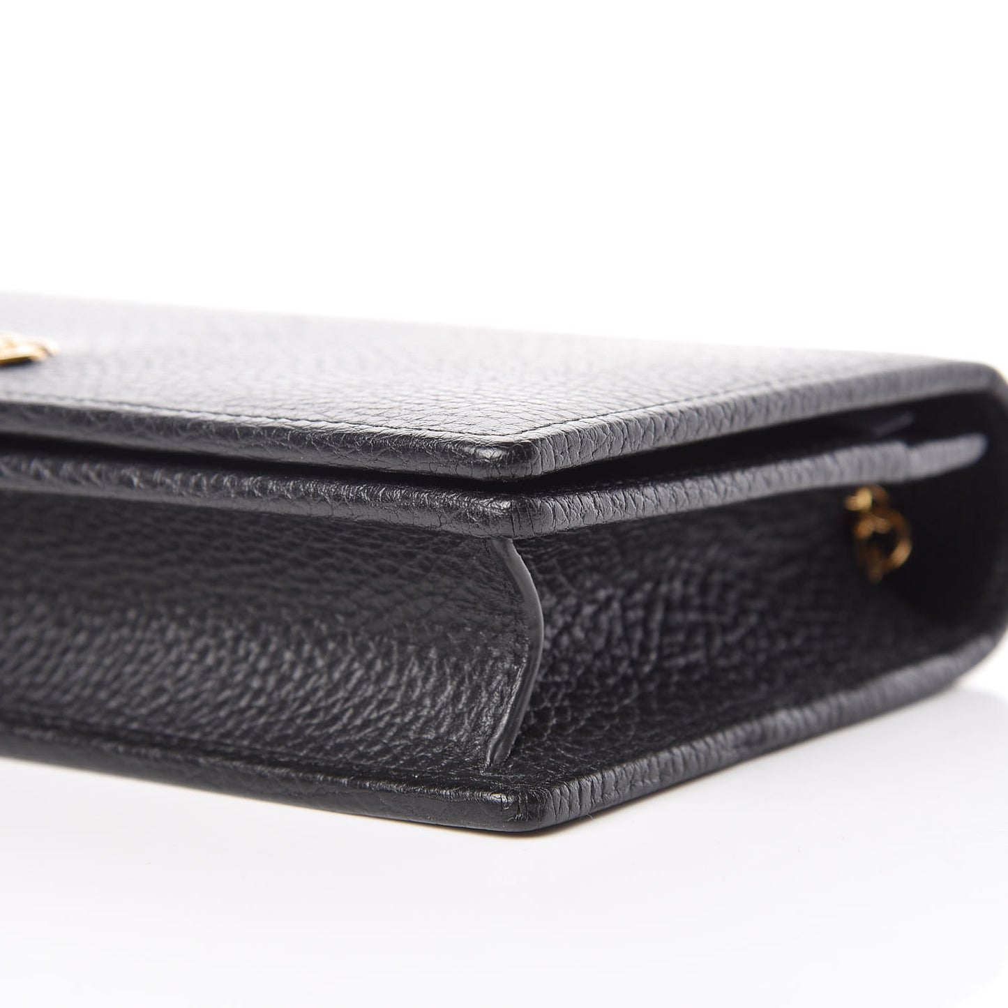 Calfskin Mini GG Marmont Chain Wallet Black