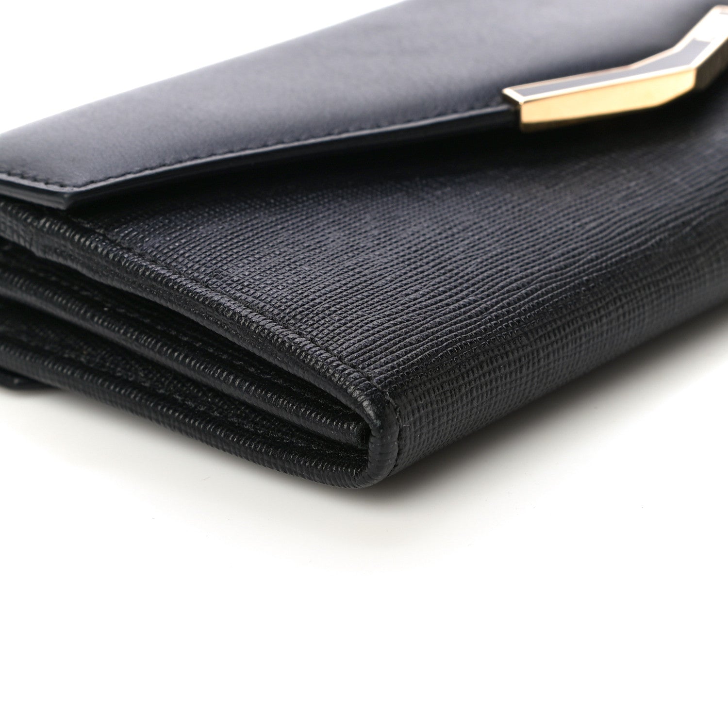 Fendi Vitello Elite Flamingo 2Jours Continental Wallet Black 8 of 11