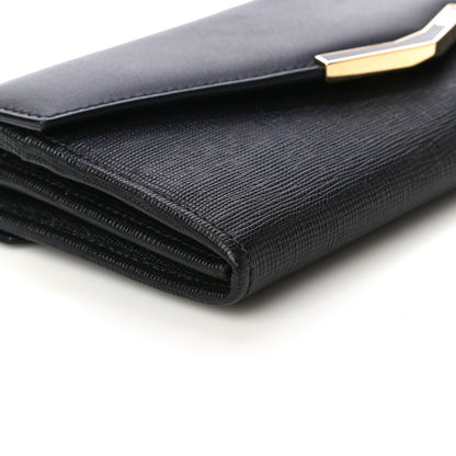 Fendi Vitello Elite Flamingo 2Jours Continental Wallet Black 8 of 11