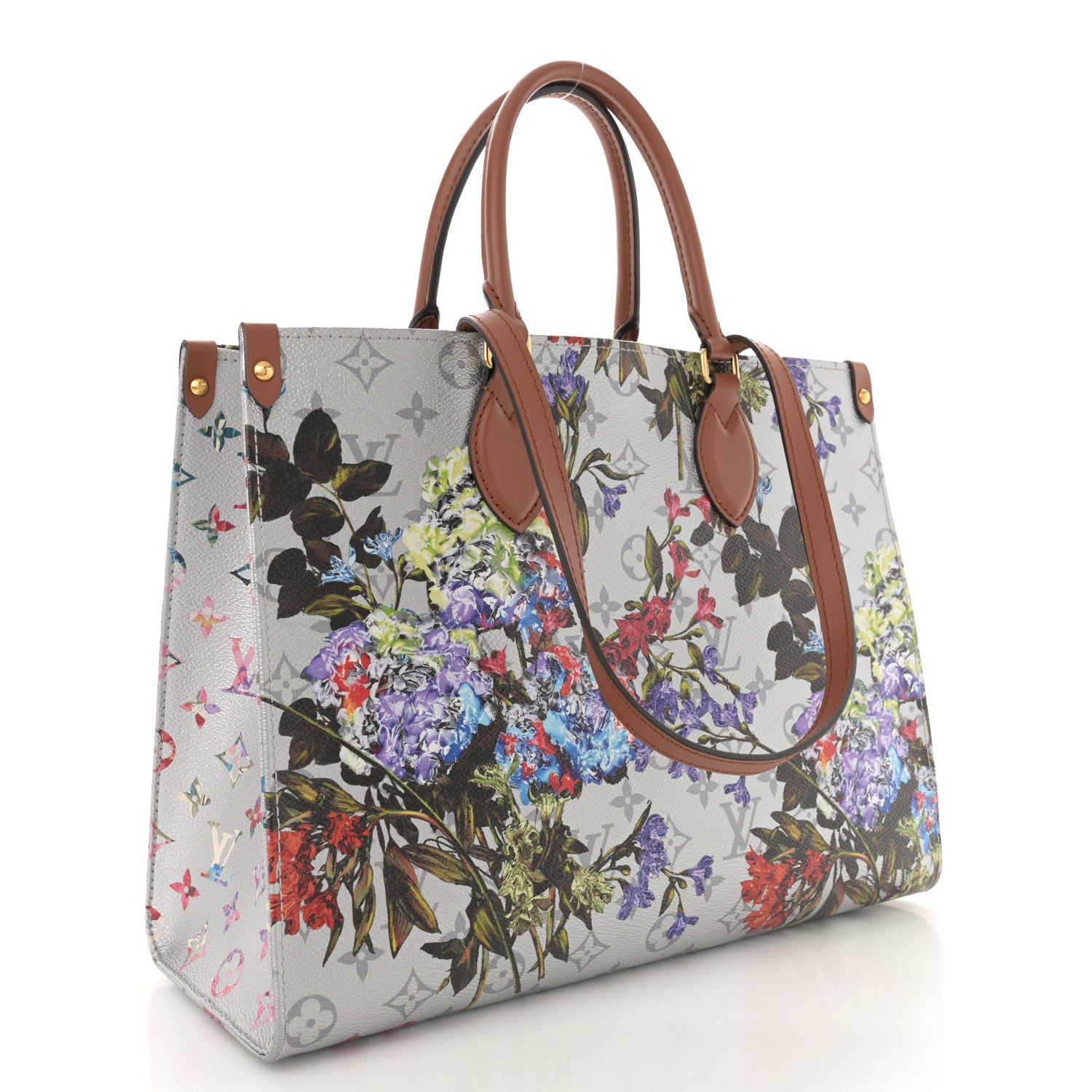 Louis Vuitton Metallic Monogram LV Garden OnTheGo MM Silver 2 of 9