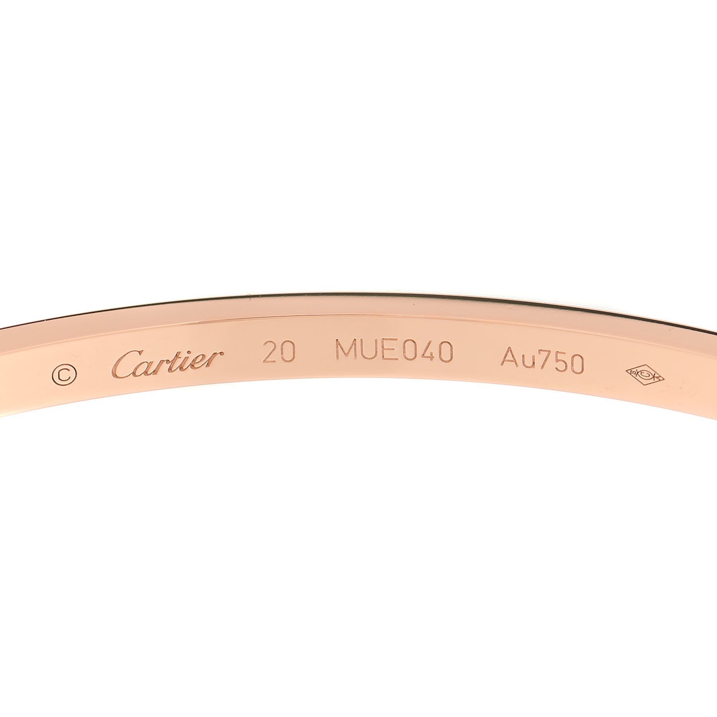 18K Pink Gold Small LOVE Bracelet 20