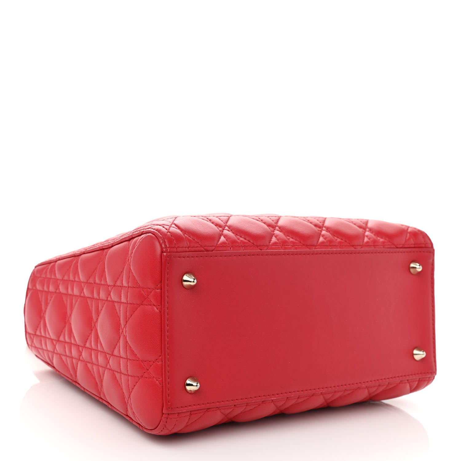 Christian Dior Lambskin Cannage Medium Lady Dior Red 4 of 9