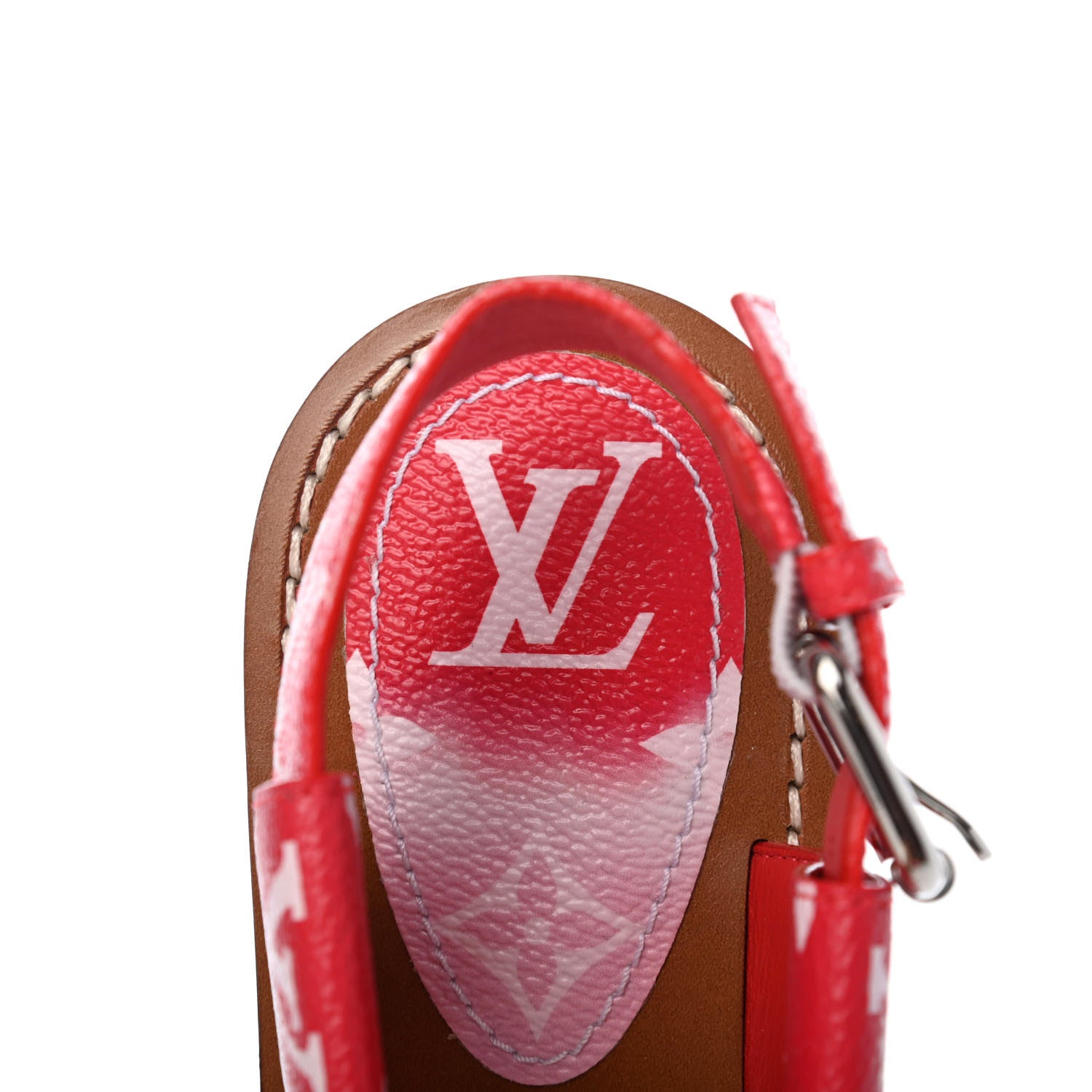 Louis Vuitton Monogram Escale Palma Flat Sandals 37.5 Rouge 8 of 8