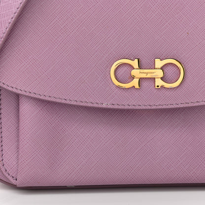 Salvatore Ferragamo Saffiano Sandrine Shoulder Bag Purple 11 of 11