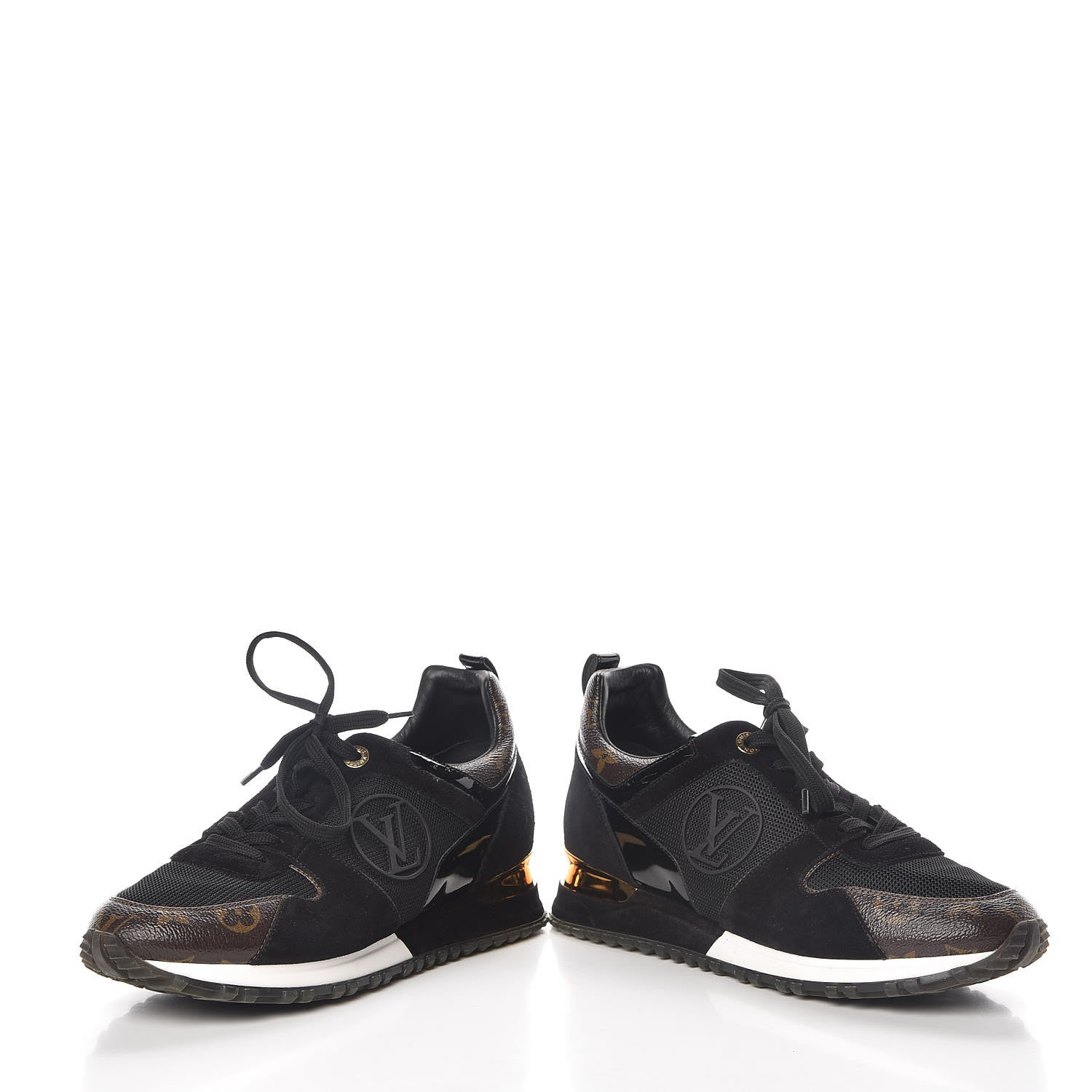 Louis Vuitton Suede Monogram Run Away Sneakers 38.5 Black 6 of 12