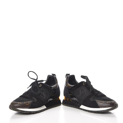 Louis Vuitton Suede Monogram Run Away Sneakers 38.5 Black 6 of 12