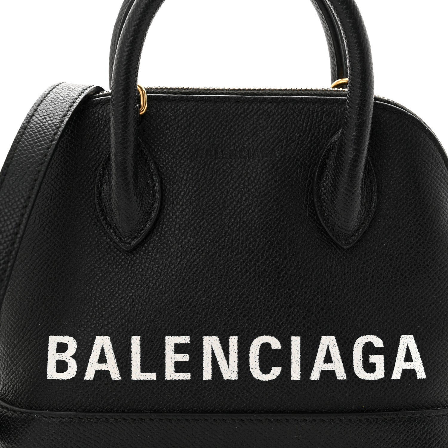 Balenciaga Signature Grained Calfskin XXS Ville Top Handle Bag Black White 8 of 12