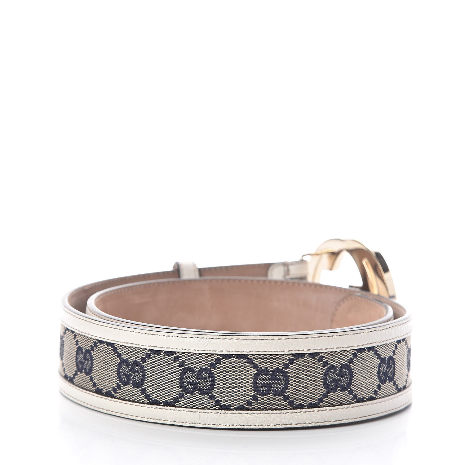 Gucci Monogram Cellarius Calfskin Interlocking G 40mm Belt Beige Blue Off White 3 of 8