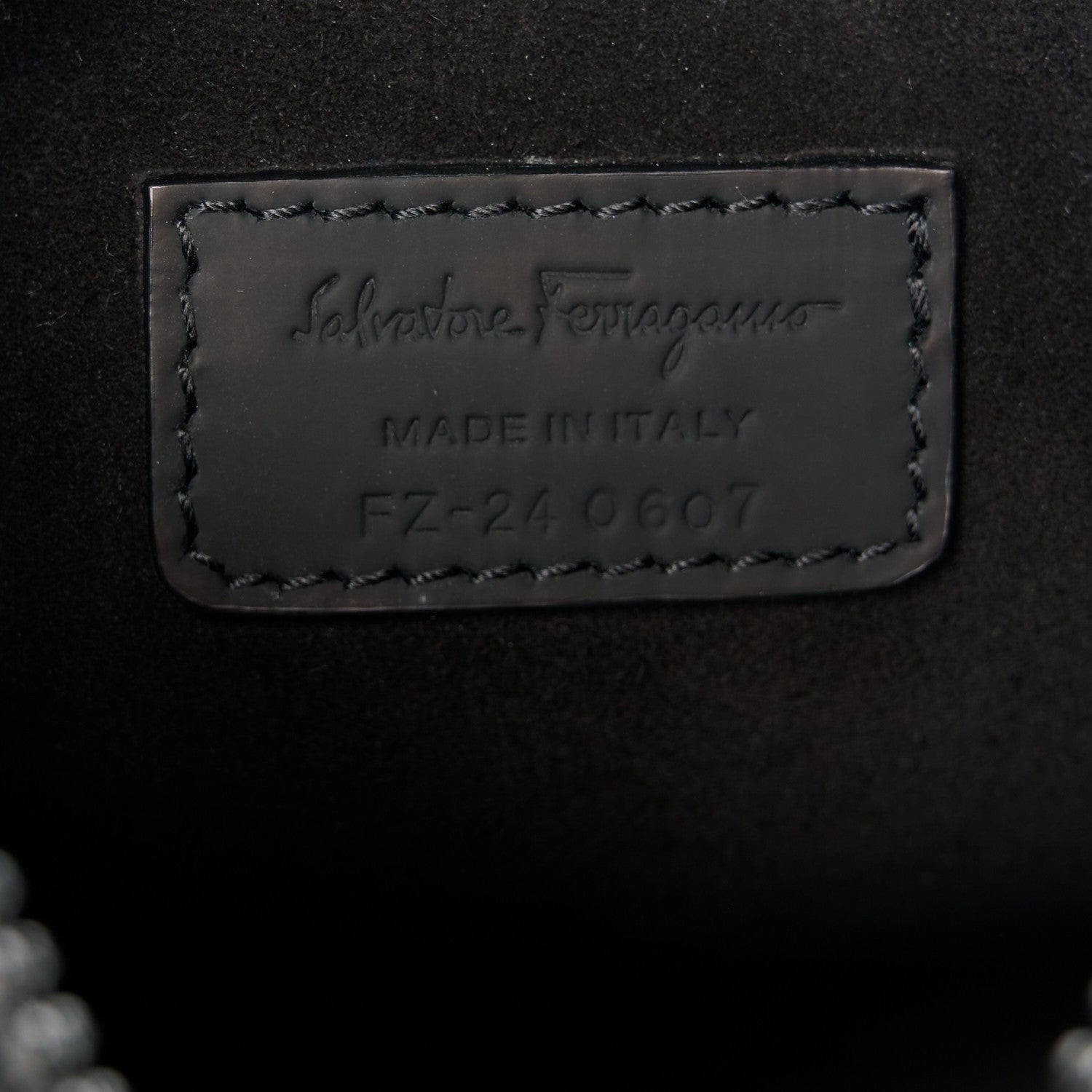 Salvatore Ferragamo Calfskin Gancini Embossed Brooklyn Crossbody Bag Black 6 of 11