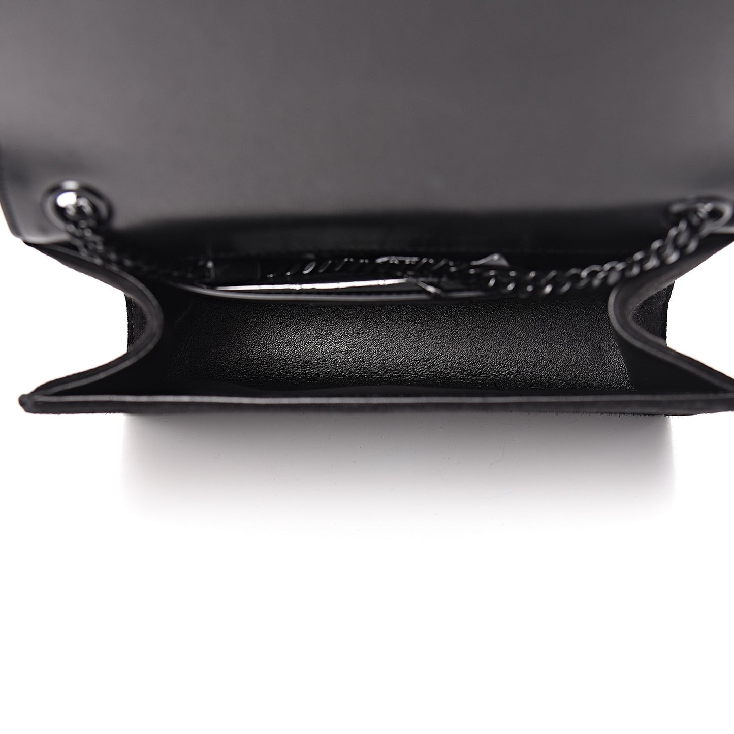 Suede Sequin Monogram Small Kate Shoulder Bag Black