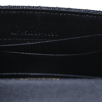 Saint Laurent Grain De Poudre Textured Mixed Matelasse Triquilt Small Monogram Envelope Wallet Black 7 of 8