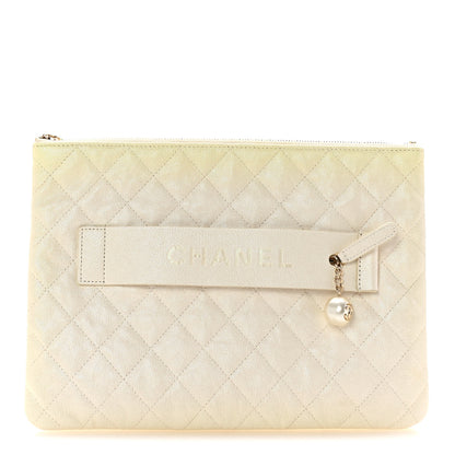 Chanel Iridescent Caviar Medium Night by the C Pouch Clutch White 1 of 8