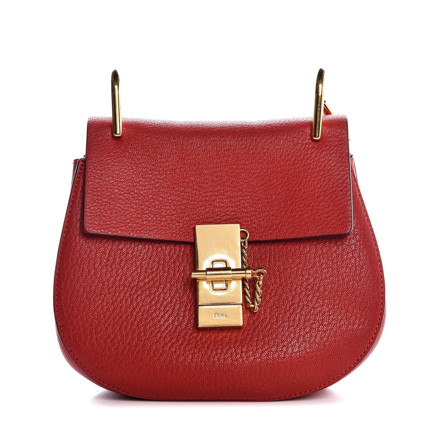 Grained Lambskin Mini Drew Shoulder Bag Plaid Red