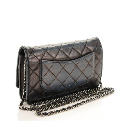 Chanel Aged Calfskin Reissue Wallet On Chain WOC Metallic Black 3 of 8