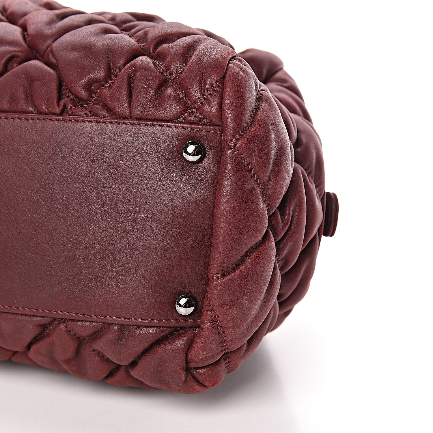 Chanel Leather Bubble Quilt Bowler Bordeaux 10 of 11