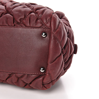 Chanel Leather Bubble Quilt Bowler Bordeaux 10 of 11