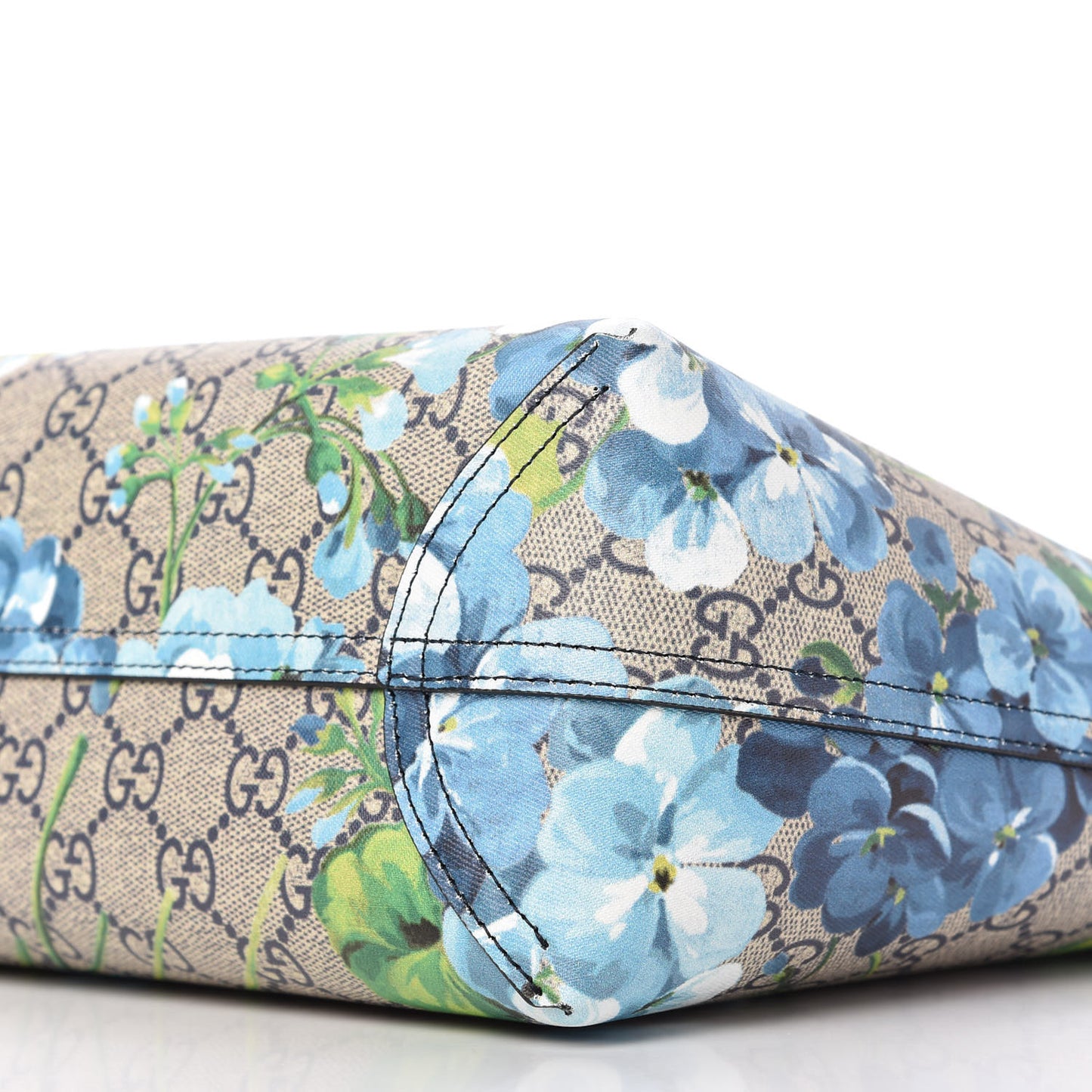 GG Supreme Monogram Blooms Small Reversible Tote Beige Blue Navy