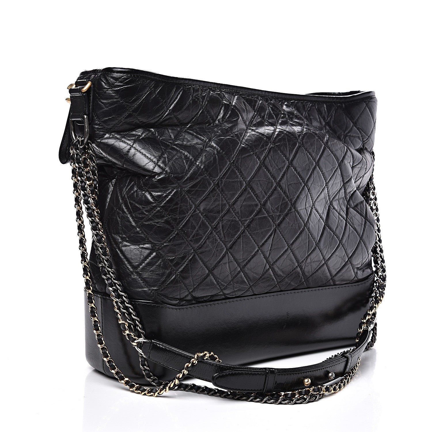 Chanel Aged Calfskin Quilted Maxi Gabrielle Hobo Black 2 of 10