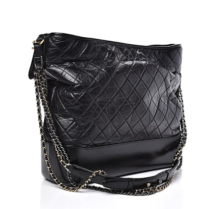 Chanel Aged Calfskin Quilted Maxi Gabrielle Hobo Black 2 of 10