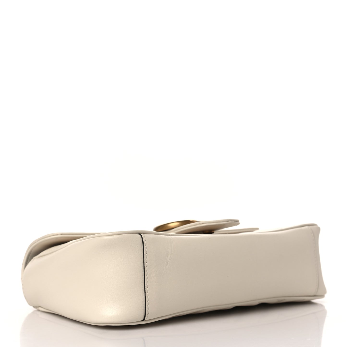 Calfskin Matelasse Small GG Marmont Shoulder Bag White