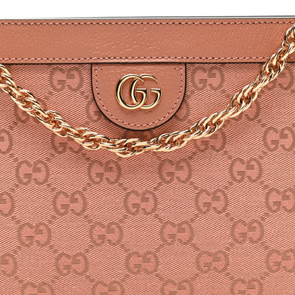 Gucci Monogram Textured Dollar Calfskin Small Ophidia Chain Shoulder Bag Cloche Rose Pink 7 of 9