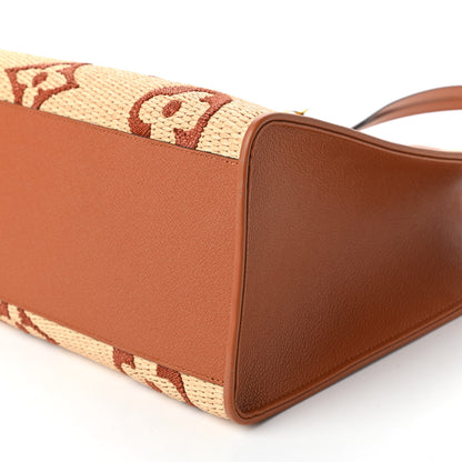 Louis Vuitton Raffia Calfskin Monogram Giant Onthego GM Tan 7 of 9