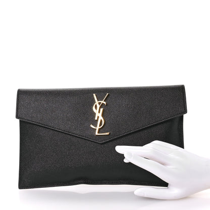 Saint Laurent Grain De Poudre Uptown Pouch Black 2 of 7