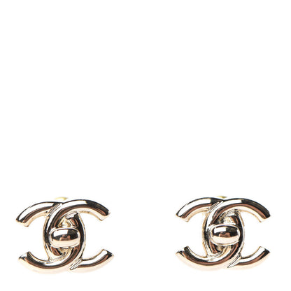 Chanel Metal CC Turnlock Earrings Gold 1 of 4